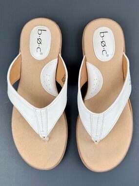 b.o.c. White Sandals. Non-slip rubber soles. Size- 9
